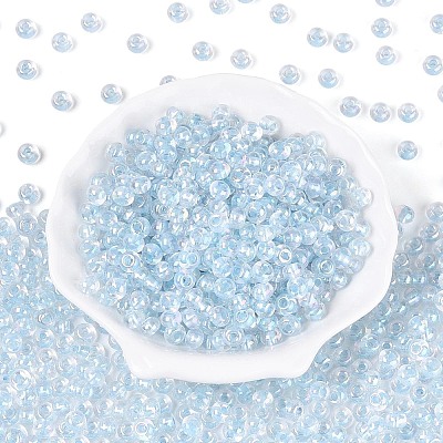 FGB Inside Colours Transparent Glass Seed Beads SEED-T009-01D-1