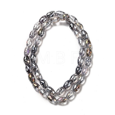 Electroplate Transparent Glass Beads Strand GLAA-G088-06-1