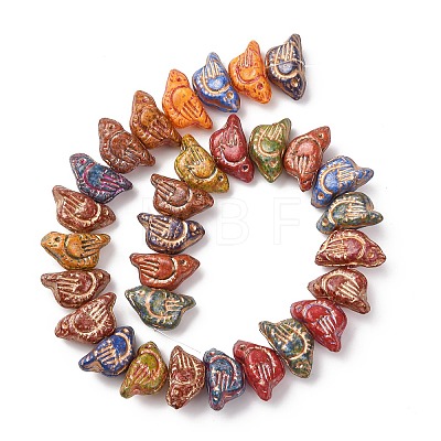 Painted Glass Beads Strands GLAA-B037-11-1