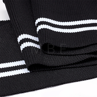 95% Polyester & 5% Stripe Pattern Elastic Fiber Ribbing Fabric for Cuffs FIND-WH0016-36C-1