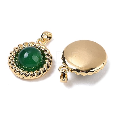 Brass with Gemstone Pendants KK-Q030-27D-G-1