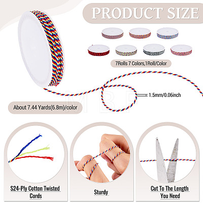 7 Colors S24-Ply Cotton Twisted Cords OCOR-TA0004-23A-1