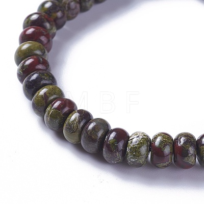 Adjustable Natural Dragon Blood Jasper Braided Bead Bracelets BJEW-F369-A16-1