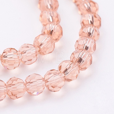 Faceted(32 Facets) Round Glass Beads Strands X-EGLA-J042-4mm-23-1