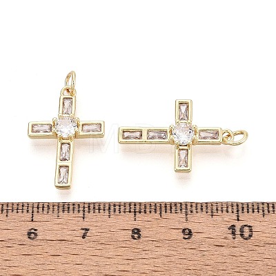Religion Brass Micro Pave Clear Cubic Zirconia Pendants KK-T080-40G-1