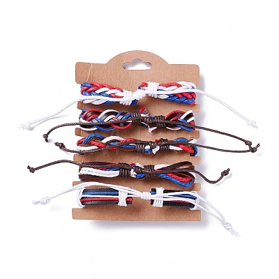 Leather Cord Bracelets Set for Men Women LS-BJEW-C005-02B-1