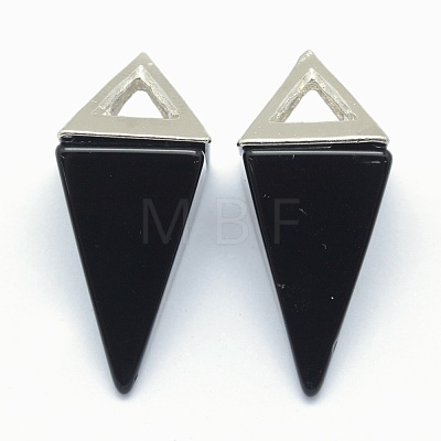 Natural Obsidian Pendants KK-E757-D-10P-1
