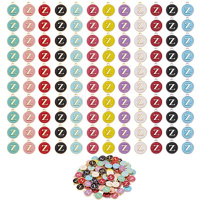 120Pcs 12 Colors Golden Plated Alloy Charms ENAM-SZ0001-64Z-1