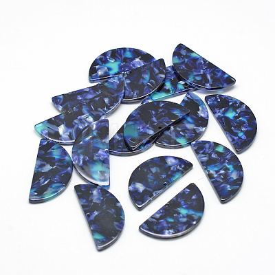 Cellulose Acetate(Resin) Semi Circle Pendants X-KY-S111B-A344-1