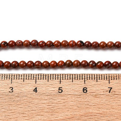 Natural Red Jasper Round Bead Strands G-A130-3mm-08-01-1