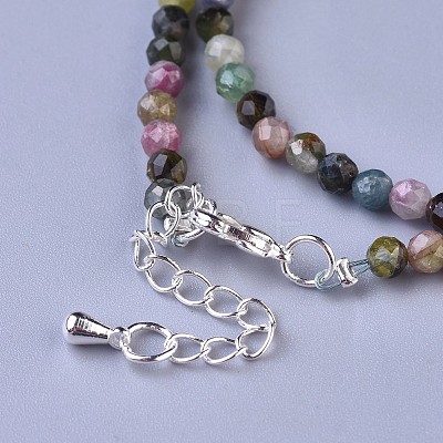 Natural Tourmaline Beaded Necklaces X-NJEW-K114-A-A15-1