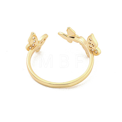 Brass Micro Pave Cubic Zirconia Cuff Rings RJEW-I103-061G-1