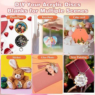 40Pcs Transparent Acrylic Disc Big Pendants ZXFQ-FS0001-01-1