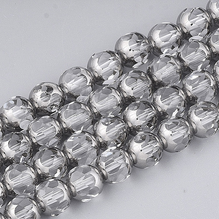 Electroplate Glass Beads Strands X-EGLA-T019-02I-1