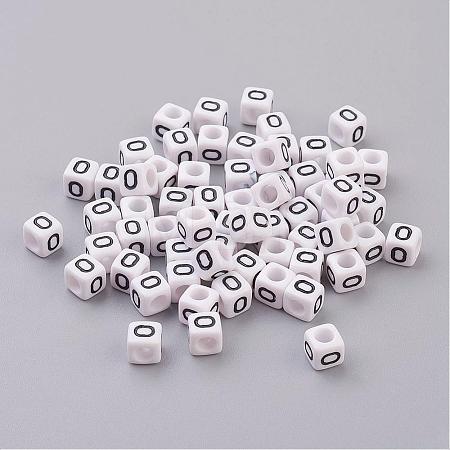 Acrylic Horizontal Hole Letter Beads PL37C9308-O-1