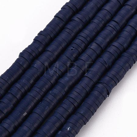 Flat Round Handmade Polymer Clay Bead Spacers X-CLAY-R067-4.0mm-35-1