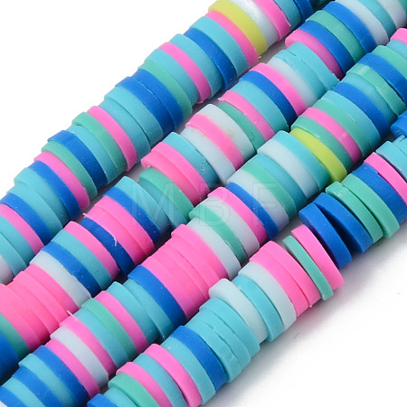 Handmade Polymer Clay Beads Strands CLAY-R089-6mm-101-1