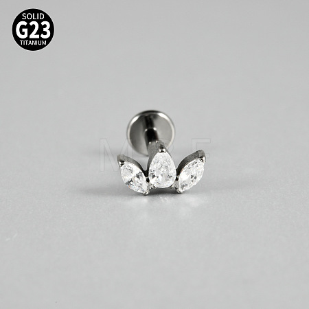 G23 Titanium Micro Pave Cubic Zirconia Cartilage Earrings WG0CACB-05-1
