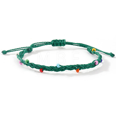 Glass Beads Braided Bead Bracelets TN6908-6-1