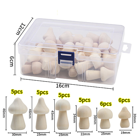 32Pcs Unfinished Wood WOOD-H106-28-1