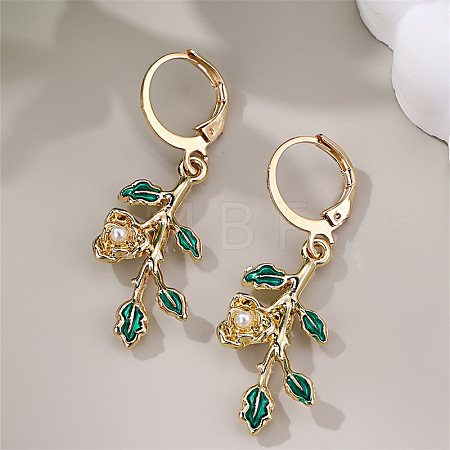Alloy Enamel Hoop Dangle Earrings for Women WG9295C-06-1