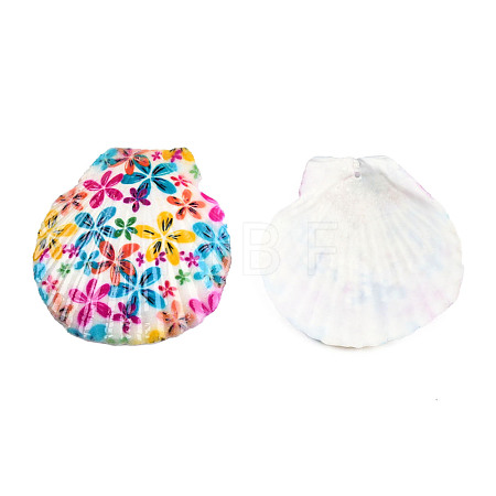 Printed Natural Freshwater Shell Big Pendants SHEL-N032-235-05-1