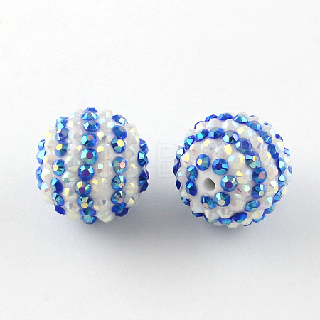 AB-Color Resin Rhinestone Round Beads RESI-S313-18x20-08-1