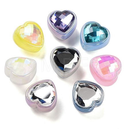 UV Plating Rhinestone Acrylic Beads OACR-S139-02-1