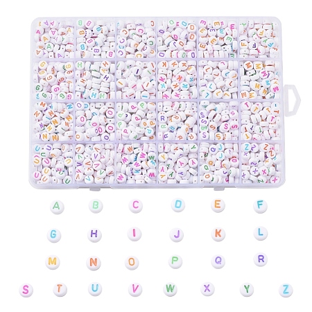 Alphabet Acrylic Beads OACR-X0006-21-1