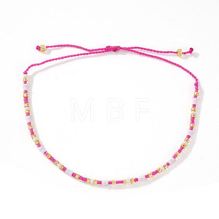 Glass Seed Bead Braided Bead Bracelets XN3042-11-1