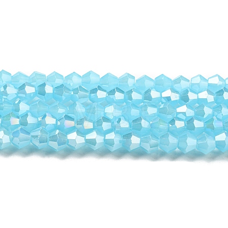 Imitation Jade Electroplate Glass Beads Strands GLAA-F029-J4mm-A03-1