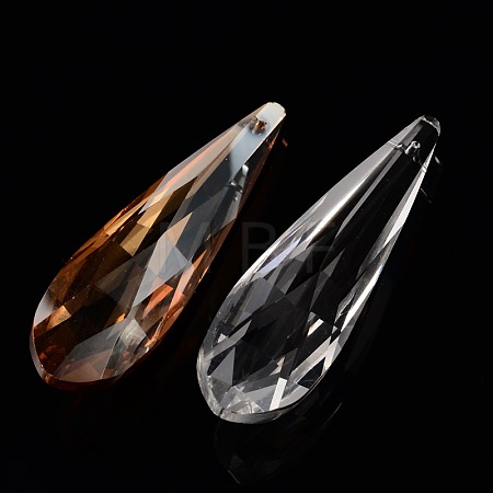 Faceted Teardrop Glass Pendants GLAA-O008-E-1