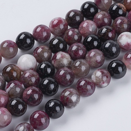 Natural Tourmaline Beads Strands G-G446-8mm-03-1