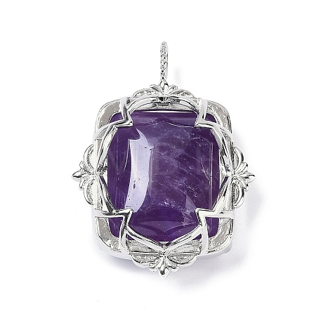 Natural Amethyst Pendants G-I381-01P-05-1
