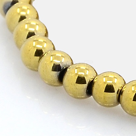 Round Non-magnetic Synthetic Hematite Beads Strands G-P061-53-3mm-1