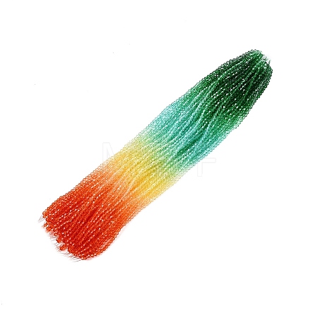 Gradient Color Baking Paint Glass Bead Strands DGLA-A039-T6mm-A013-1