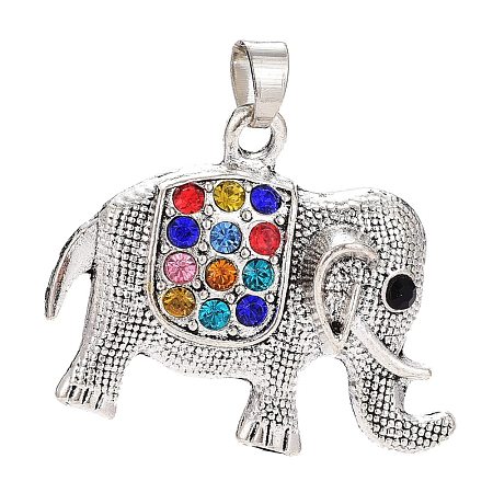 Tibetan Style Alloy Rhinestone Pendants ALRI-H400-01AS-1