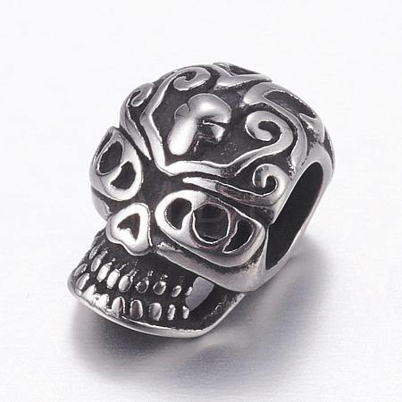 304 Stainless Steel European Beads STAS-P173-096AS-1