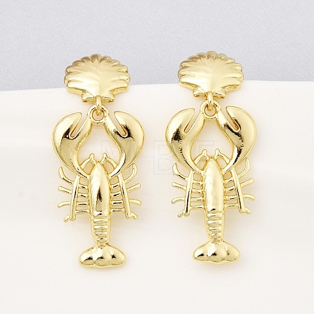 Brass Dangle Earrings EJEW-D352-06G-07-1