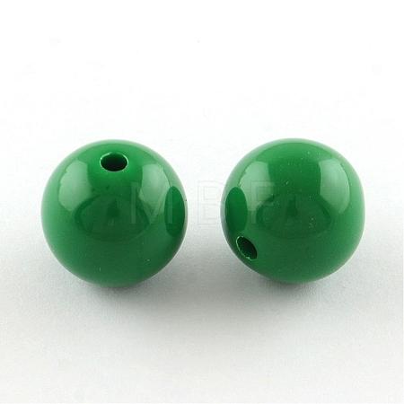 Round Bubblegum Chunky Acrylic Beads PAB709Y-12-1