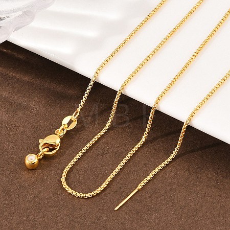 1MM Brass Box Chain Adjustable Slider Necklaces KK-H533-10B-G-1