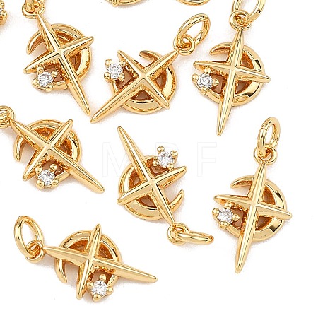 SHEGRACE Brass Clear Cubic Zirconia Charms XGRQ3P854-575G-1