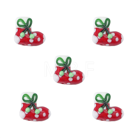 Christmas Themed Handmade Lampwork Beads XMAS-PW0001-201A-1