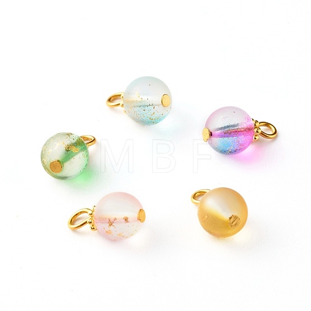 Frosted Spray Painted Foil Glass Beads PALLOY-JF00808-1