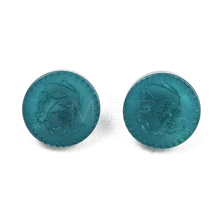 1-Hole Resin Alloy Shank Buttons FIND-B065-03G-06-1