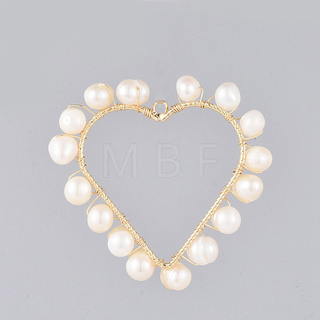 Natural Cultured Freshwater Pearl Pendants PALLOY-JF00400-1