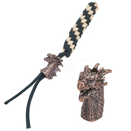 Outdoor EDC Tool Brass Parachute Rope European Beads KK-WH0081-45R-1