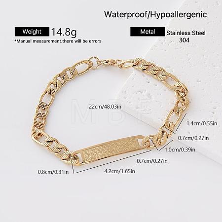 Vintage 304 Stainless Steel Link Bracelets for Women AT2110-2-1