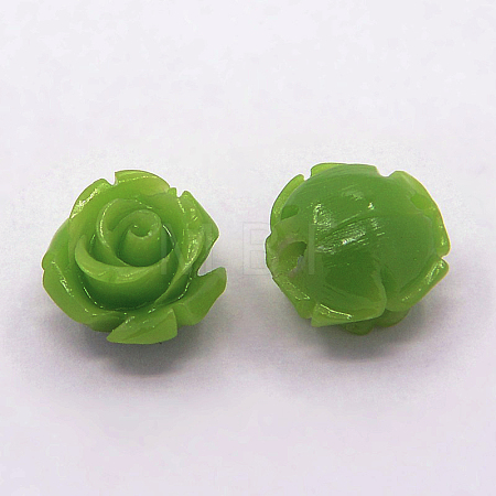 Synthetic Coral 3D Flower Rose Beads CORA-A006-15mm-045-1