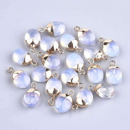 Electroplate Opalite Charms X-G-S344-09G-1
